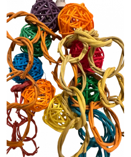 Parrot-Supplies Munch Balls Woven Vine Wreath With Willow Rings Toy Parrot-Supplies Munch Balls Woven Vine Wreath With Willow Rings Toy